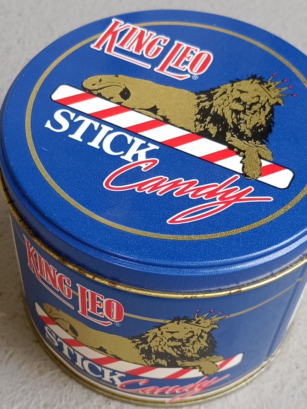 Blue Stick Candy Decorative Tin